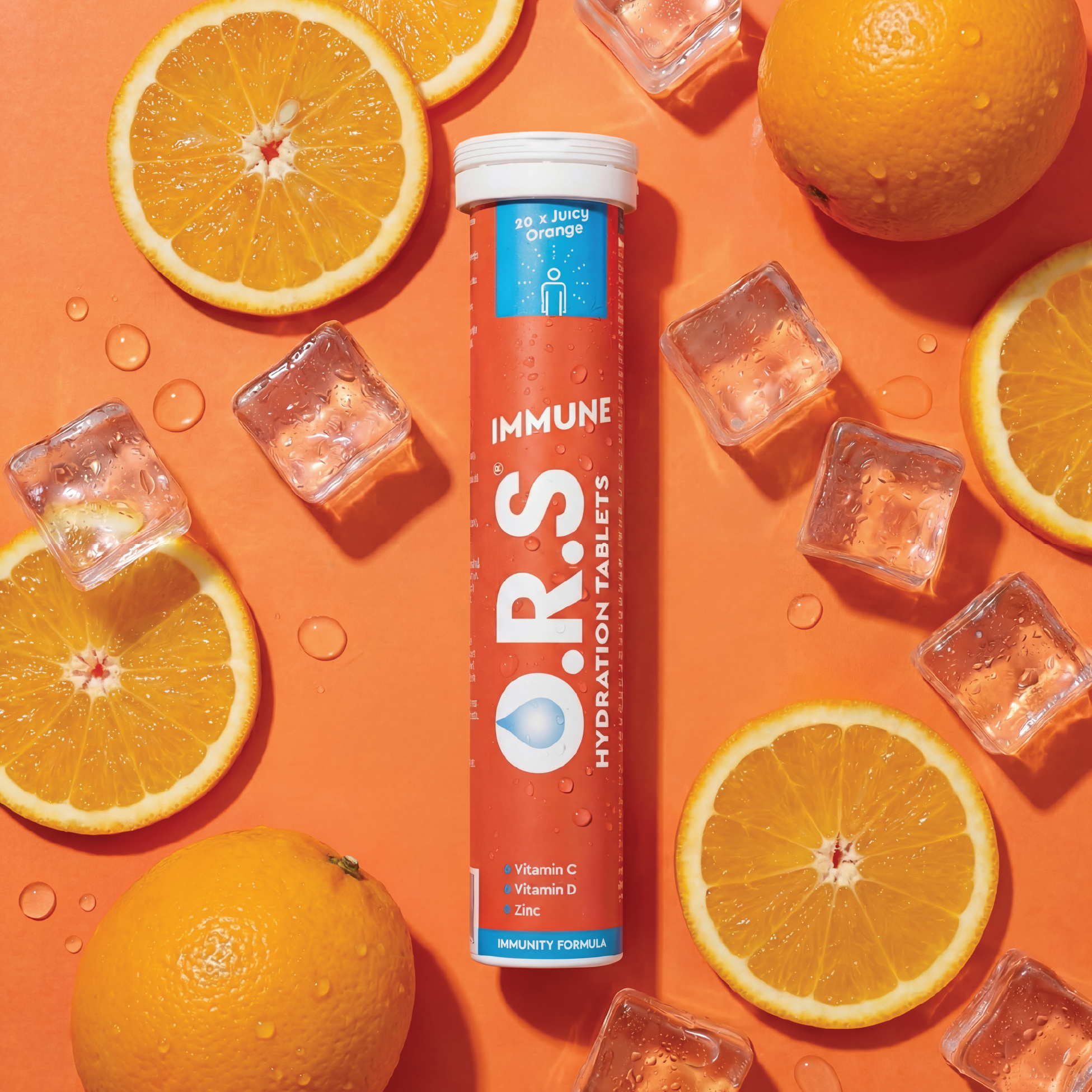 Juicy Orange Flavour Electrolyte Tablets | O.R.S Hydration