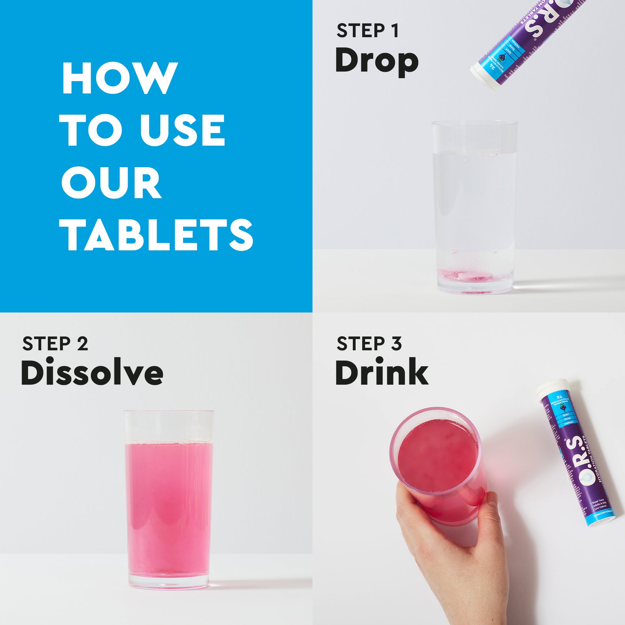 O.R.S Hydration - Electrolyte Tablets in Natural Flavours